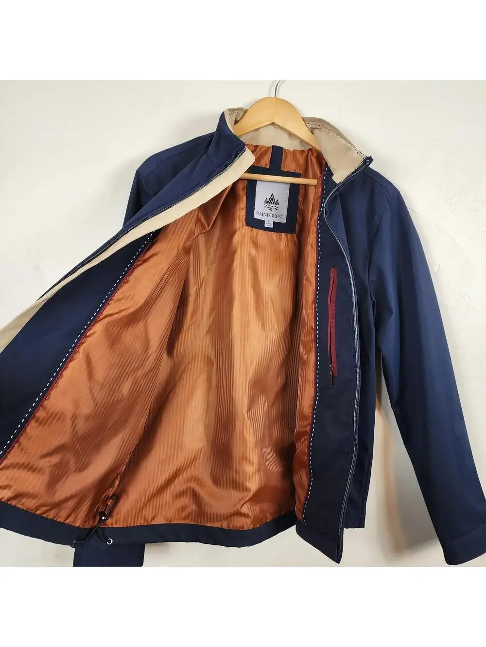 Rainforest Drylander Tech Mens Blue Indigo Softshell Jacket Small NWT Gorpcore